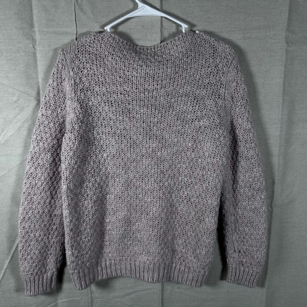 Berretti Womens Cable Knit Sweater M Pink Grey Made in Italy Wool Alpaca Blend - Picture 3 of 8
